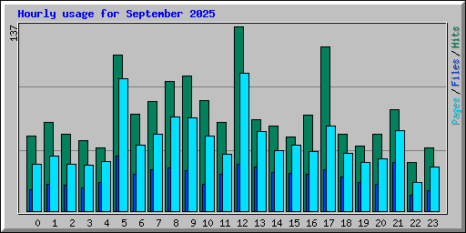 Hourly usage for September 2025