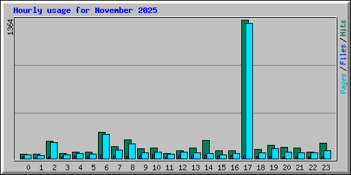 Hourly usage for November 2025